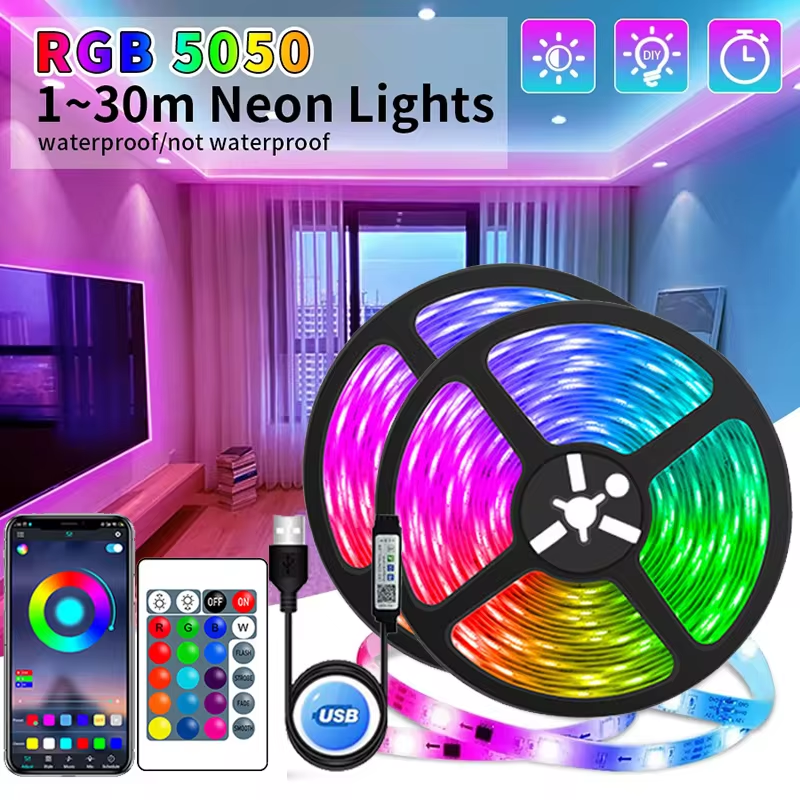 LED Lichtstreifen | USB Fernbedienung langlebig RGB sparsam anpassbar-Luzern Mode