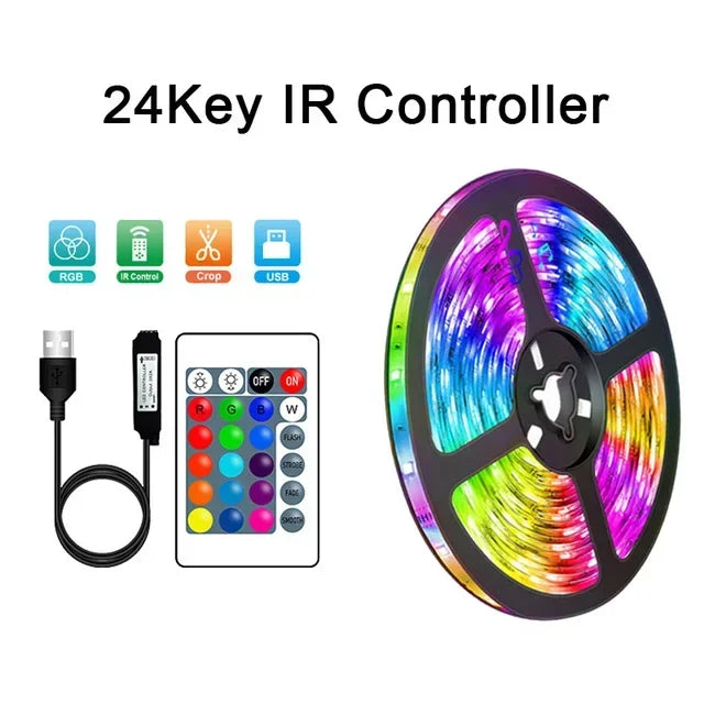 LED Lichtstreifen | USB Fernbedienung langlebig RGB sparsam anpassbar-IR-Controller-1m-Luzern Mode