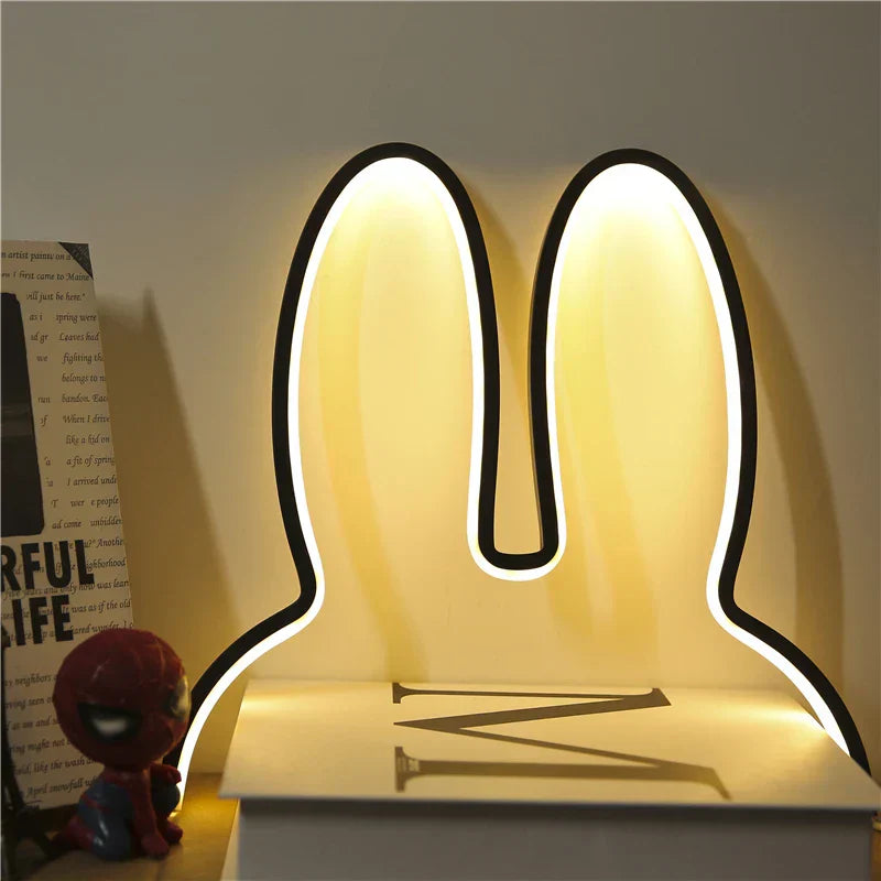 Kaninchen-Nachtlicht | Wiederaufladbar Niedlich Stimmungsvolles Langlebiges LED USB-Schwarz-Luzern Mode