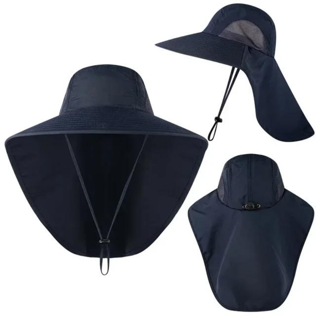 UV-Schutz | atmungsaktives Mesh | verstellbare Passform | Kordelzug | 54–60 cm-Blau-Luzern Mode