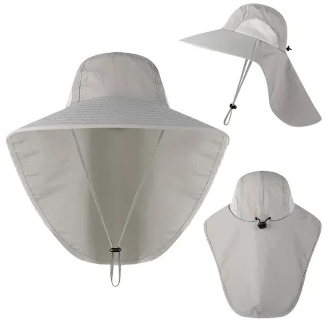 UV-Schutz | atmungsaktives Mesh | verstellbare Passform | Kordelzug | 54–60 cm-Hellgrau-Luzern Mode
