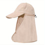 UV Schutz Hut Herren Damen | Truckerhut mit Nackenschutz | Atmungsaktiv & verstellbar-Beige-Luzern Mode