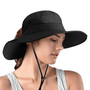 UV Sommerhut Damen | Faltbar | 1 Kaufen 1 Gratis | Visier | Leicht & Atmungsaktiv-Schwarz-Hellrosa-Luzern Mode