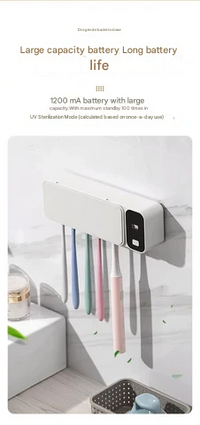 UV-Zahnbürstensterilisator | Wiederaufladbar | Wandmontiert | Hygiene-Luzern Mode