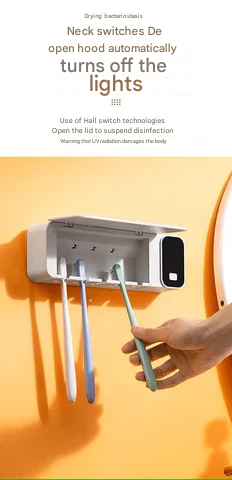 UV-Zahnbürstensterilisator | Wiederaufladbar | Wandmontiert | Hygiene-Luzern Mode