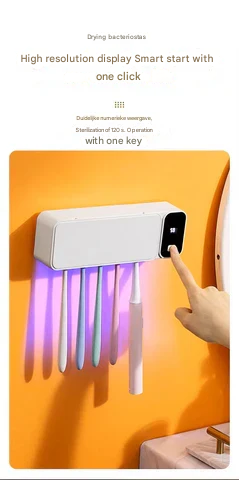 UV-Zahnbürstensterilisator | Wiederaufladbar | Wandmontiert | Hygiene-Luzern Mode
