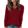 Damen Strickpullover Langarm Casual Herbstmode Trend-Bordeauxrot-S-Luzern Mode