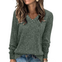 Damen Strickpullover Langarm Casual Herbstmode Trend-Grün-S-Luzern Mode