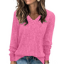 Damen Strickpullover Langarm Casual Herbstmode Trend-Rosa-S-Luzern Mode
