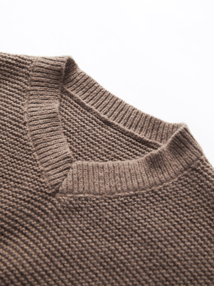 Damen Strickpullover mit V-Ausschnitt für Herbst/Winter-Luzern Mode