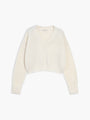 Damen Strickpullover mit V-Ausschnitt für Herbst/Winter-Weiß-XS-Luzern Mode