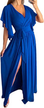 Sommerkleid | Bell Sleeves | V-Ausschnitt | Schiltz | Locker | Maxi-Blau-S-Luzern Mode