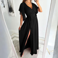 Sommerkleid | Bell Sleeves | V-Ausschnitt | Schiltz | Locker | Maxi-Schwarz-S-Luzern Mode