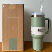Thermobecher | Tumbler Strohhalm Deckel Isoliert Stilvoll Geräumig Langlebig-Army Green-Luzern Mode