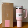 Thermobecher | Tumbler Strohhalm Deckel Isoliert Stilvoll Geräumig Langlebig-Babyrosa-Luzern Mode