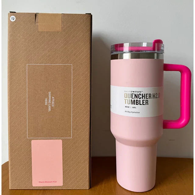 Thermobecher | Tumbler Strohhalm Deckel Isoliert Stilvoll Geräumig Langlebig-Flamingo-Luzern Mode