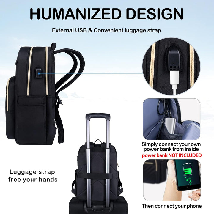 Leichter Wasserdichter Laptop-Rucksack mit USB-Anschluss – 15,6" kompatibel
