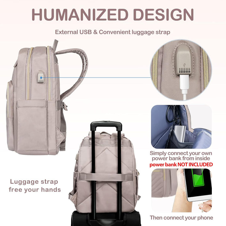 Leichter Wasserdichter Laptop-Rucksack mit USB-Anschluss – 15,6" kompatibel