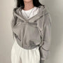 Damen Weste kurz geschnitten mit Kapuze und Oversized Passform – Rinette