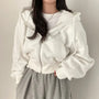 Damen Weste kurz geschnitten mit Kapuze und Oversized Passform – Rinette