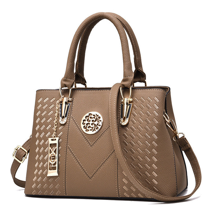 Luxuriöse Damen Handtasche mit elegantem Design und Anhänger-Khaki-Luzern Mode