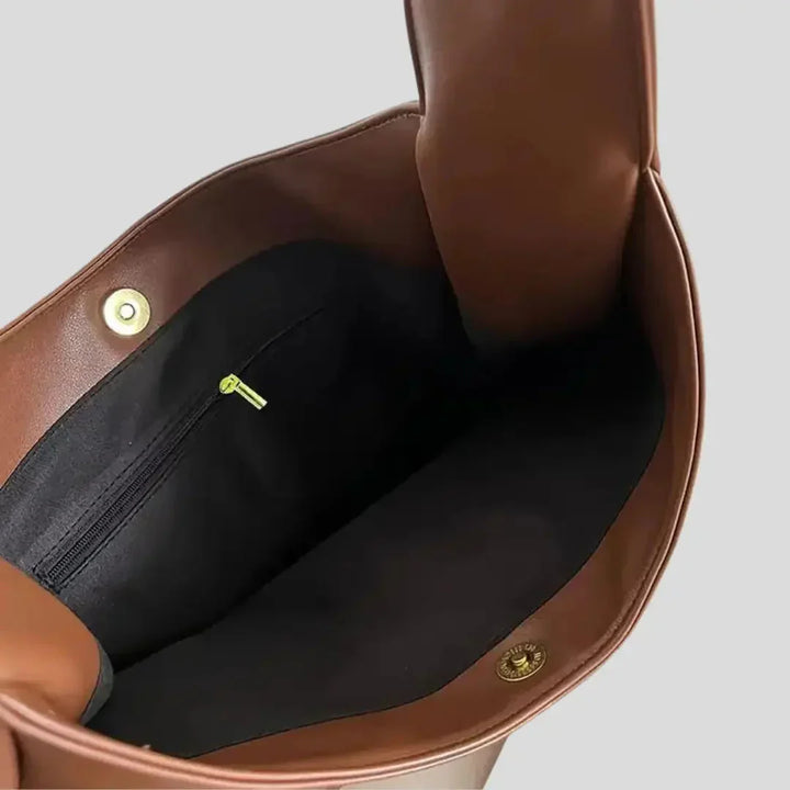 Damen Umhängetasche | Vegan Leder | Geräumig | Einfarbig | Glatt | Reißverschluss-Luzern Mode