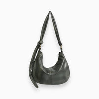 Damen Schultertasche Leder Hobo Bag mit Reißverschluss-Grün-Luzern Mode