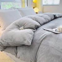 Bettbezug | Doppelbett | Flanell | Warm | Weich | Bequem | Langlebig-Hellgrau-150x200cm-Luzern Mode