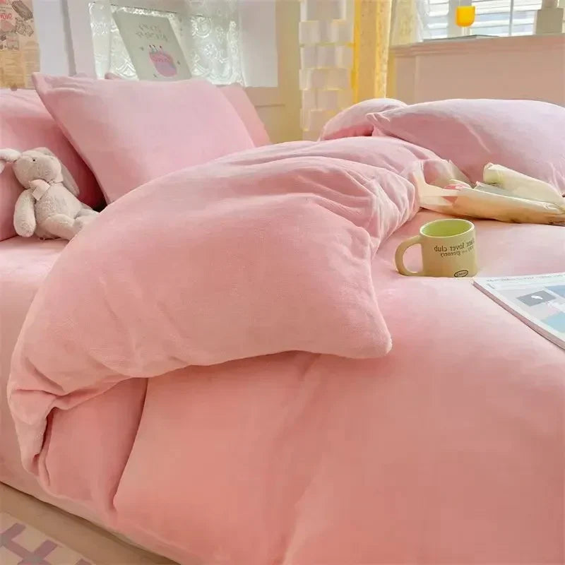Bettbezug | Doppelbett | Flanell | Warm | Weich | Bequem | Langlebig-Hellrosa-150x200cm-Luzern Mode