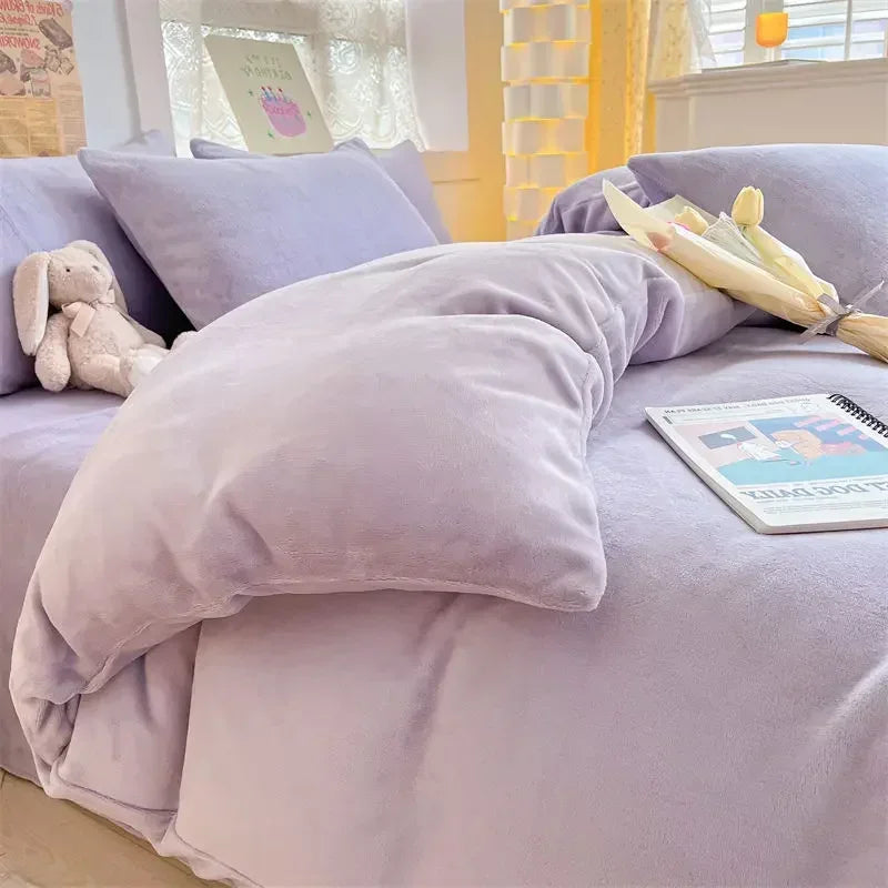 Bettbezug | Doppelbett | Flanell | Warm | Weich | Bequem | Langlebig-LIla-150x200cm-Luzern Mode