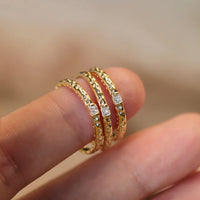 Goldener Damenring | Filigran Zirkonia Stilvoll Einzigartig Langlebig Vielseitig-Luzern Mode