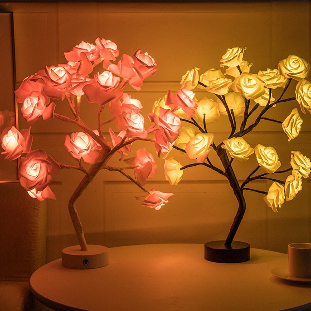 Beleuchteter Rosenbaum | Dekorativ | Warmes Licht | Biegsam | LED-Luzern Mode