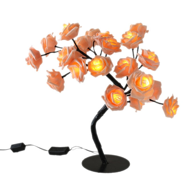 Beleuchteter Rosenbaum | Dekorativ | Warmes Licht | Biegsam | LED-Orange-Luzern Mode