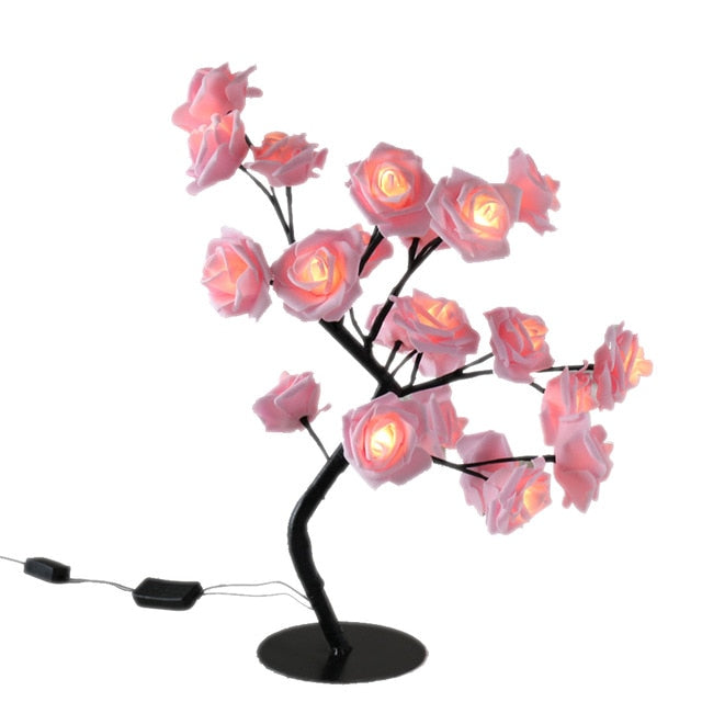 Beleuchteter Rosenbaum | Dekorativ | Warmes Licht | Biegsam | LED-Rosa-Luzern Mode