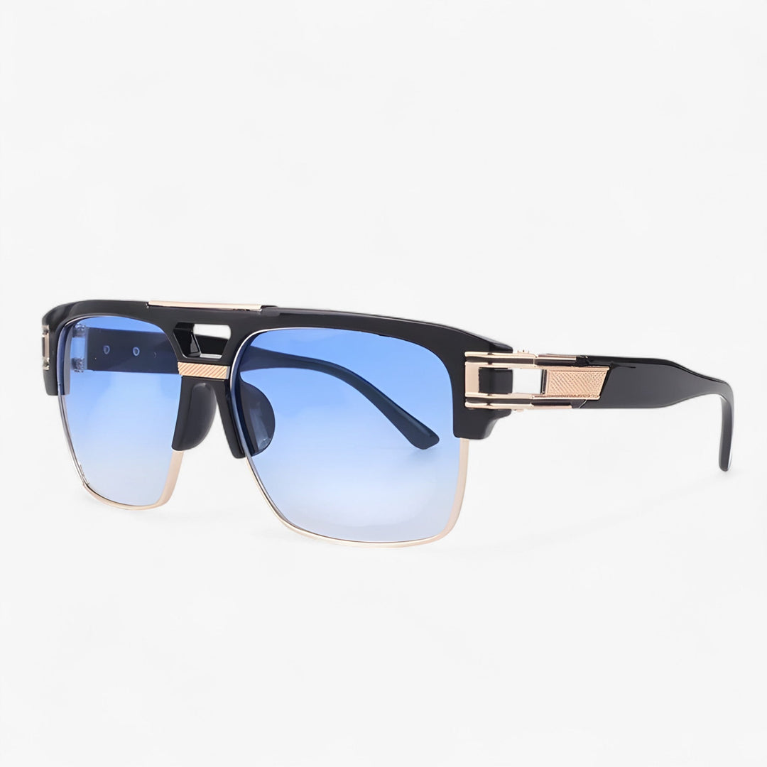 Sonnenbrille | Verspiegelt | Retro | Designer | Unisex | UV400-Schwarz Blau-Luzern Mode