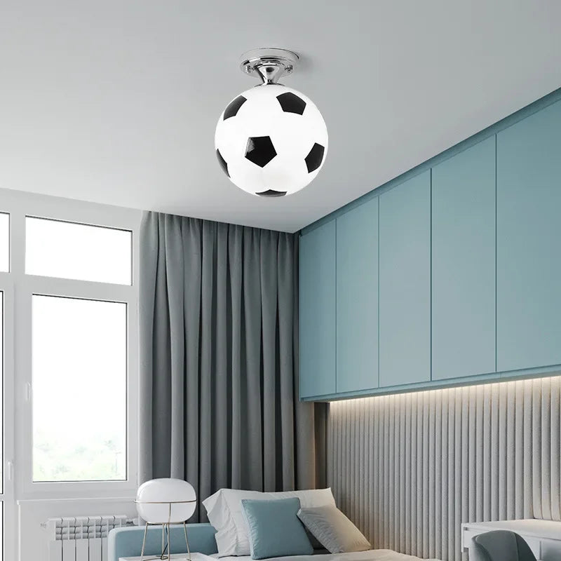 Kinderzimmer-Deckenleuchte | Fußball LED Stilvoll Verspielt Einzigartig Gemütlich-Fußball Schwarz-Luzern Mode