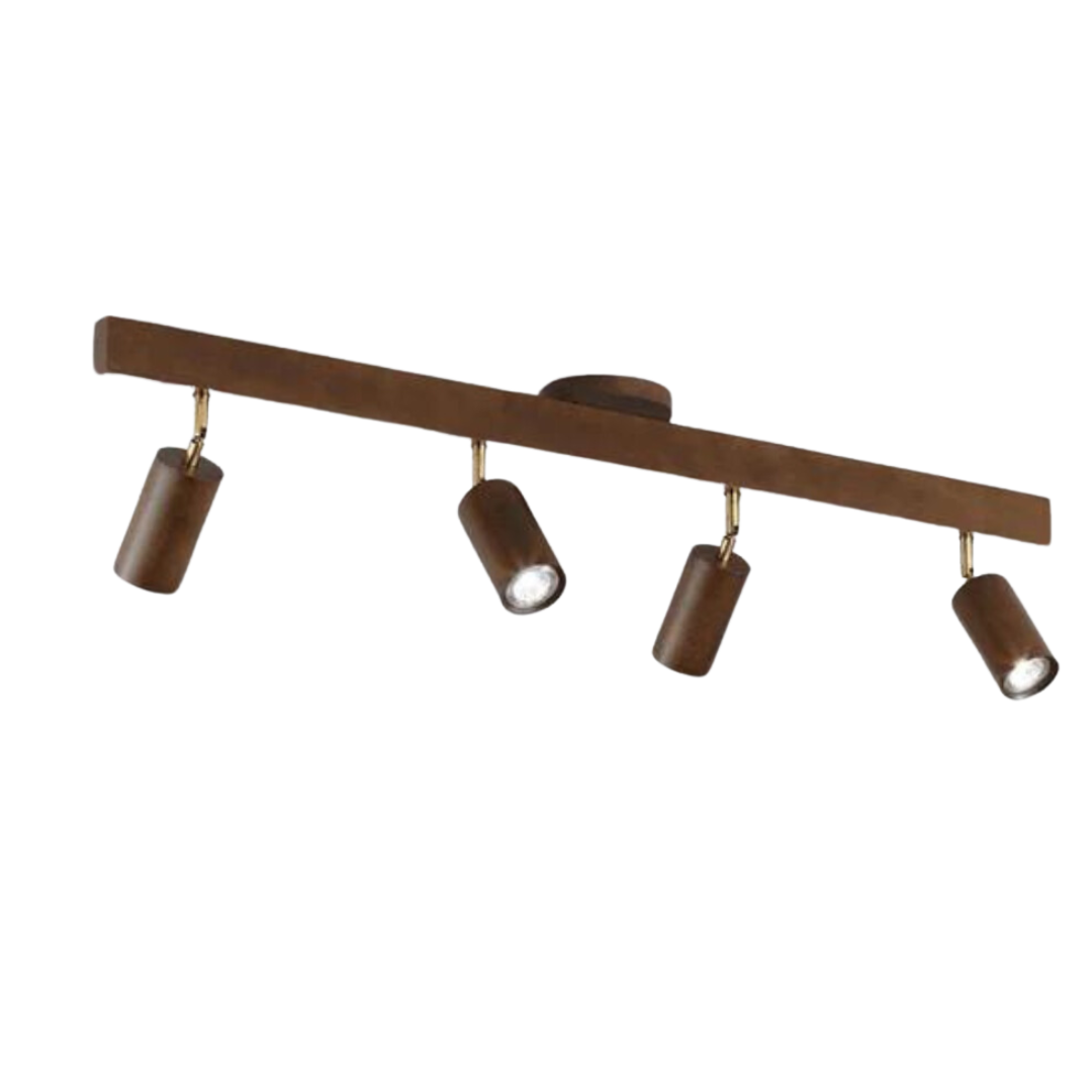 Deckenstrahler | Holz Verstellbar LED Stilvoll Stimmungsvolles Design Langlebig-Walnuss-Warmweiß-4-Luzern Mode