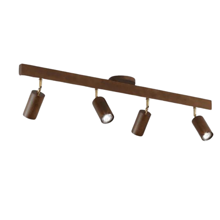 Deckenstrahler | Holz Verstellbar LED Stilvoll Stimmungsvolles Design Langlebig-Walnuss-Warmweiß-4-Luzern Mode