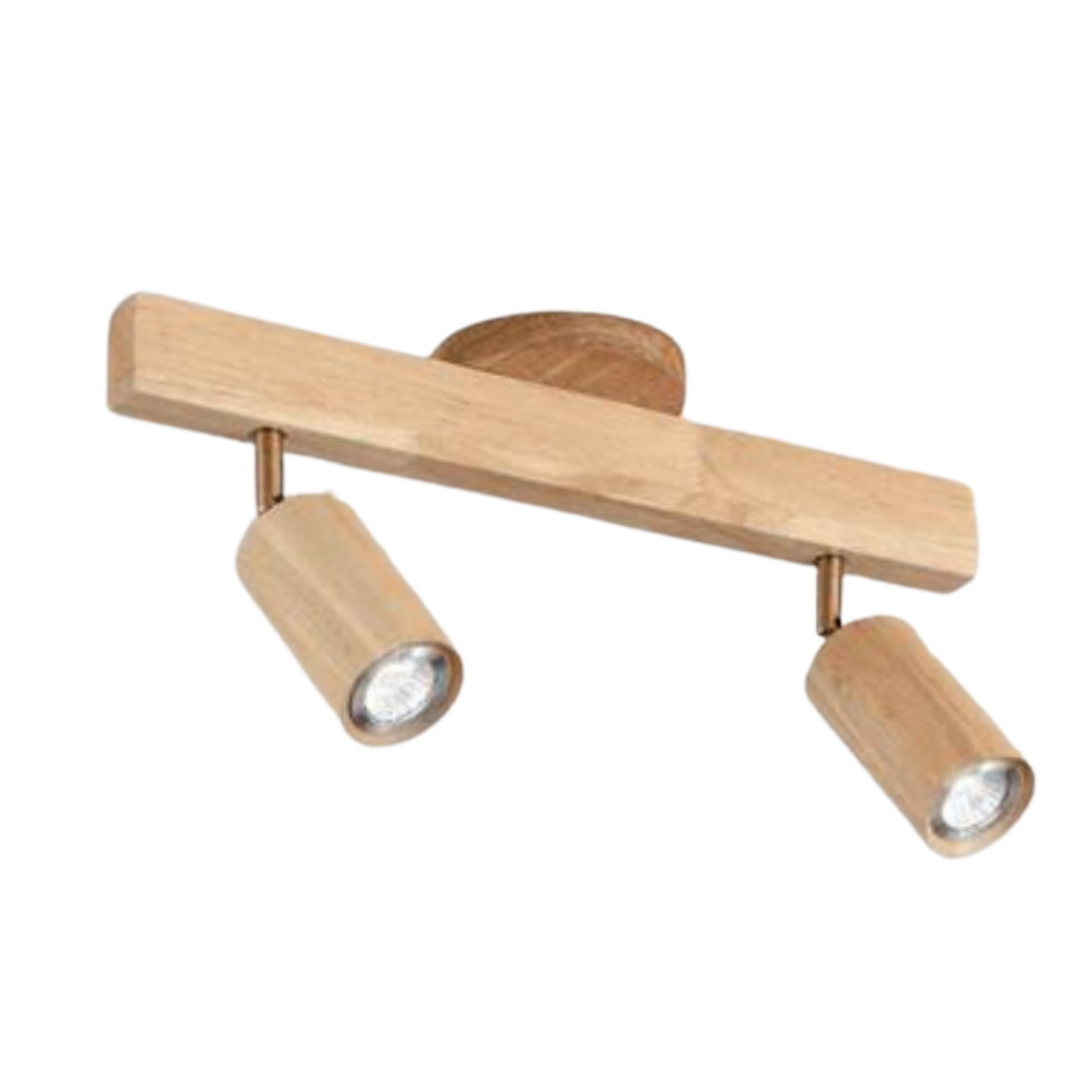Deckenstrahler | Holz Verstellbar LED Stilvoll Stimmungsvolles Design Langlebig-Weiße Eiche-Warmweiß-2-Luzern Mode