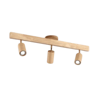 Deckenstrahler | Holz Verstellbar LED Stilvoll Stimmungsvolles Design Langlebig-Weiße Eiche-Warmweiß-3-Luzern Mode