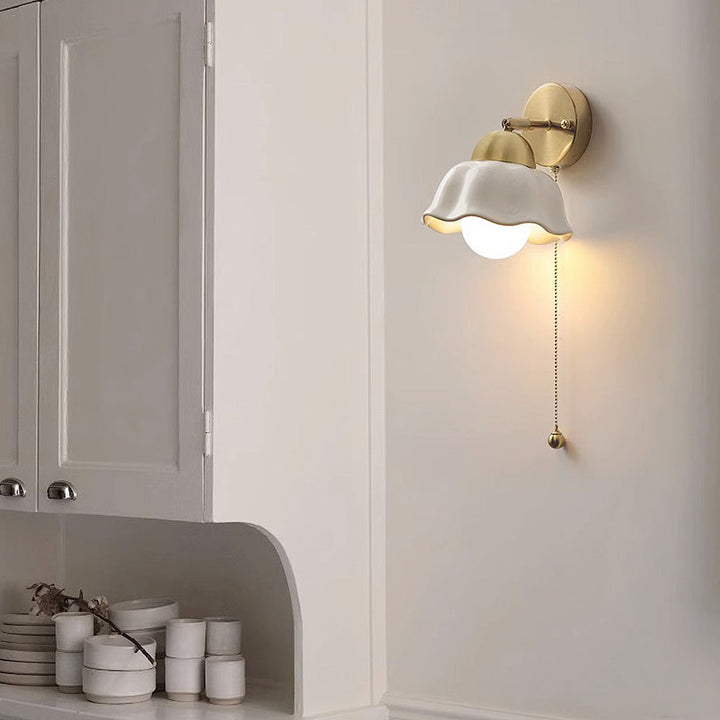 Weiße französische Wandleuchte | Verstellbarer Arm | Metall | Elegant-Luzern Mode