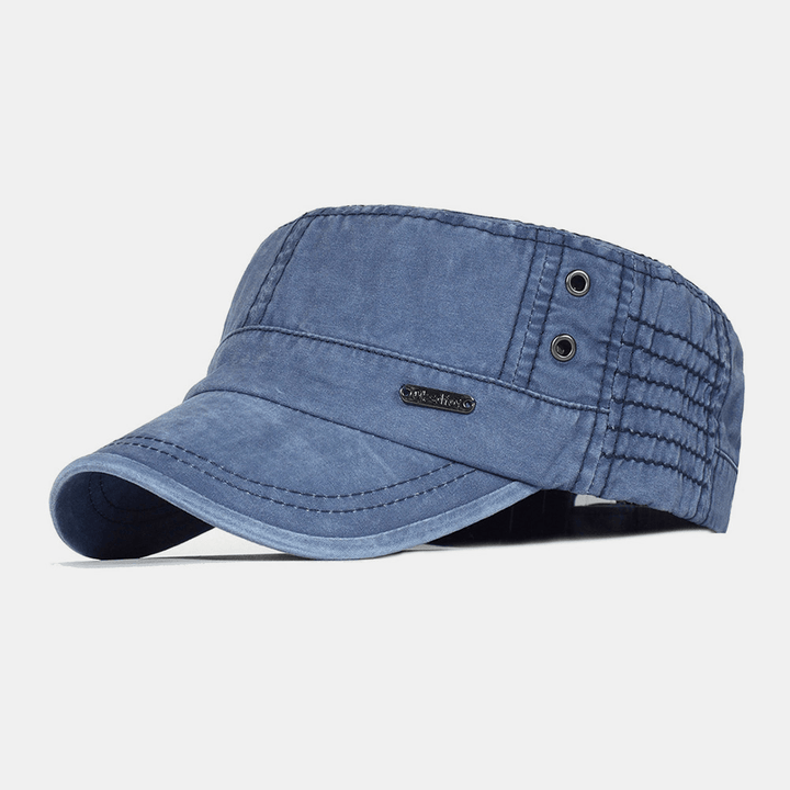 Herren Pet | Militär Design | Cool | Gewaschene Farbe | Baumwolle | Uni-Blau-Luzern Mode