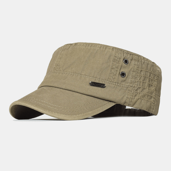 Herren Pet | Militär Design | Cool | Gewaschene Farbe | Baumwolle | Uni-Khaki-Luzern Mode