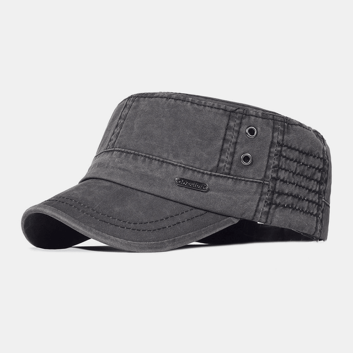 Herren Pet | Militär Design | Cool | Gewaschene Farbe | Baumwolle | Uni-Schwarz-Luzern Mode