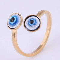 Böses Auge Ring | Stilvoll Silber Einzigartig Langlebig Verstellbar One Size-Gold-Luzern Mode