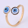Böses Auge Ring | Stilvoll Silber Einzigartig Langlebig Verstellbar One Size-Gold-Luzern Mode