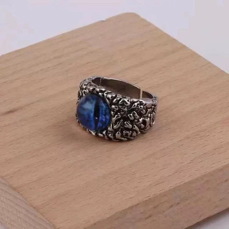 Ring mit Dämonenauge | Einzigartig Stilvoll Langlebig Rebellisch Silber Verstellbar-Blau-Luzern Mode