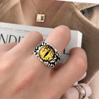 Ring mit Dämonenauge | Einzigartig Stilvoll Langlebig Rebellisch Silber Verstellbar-Gelb-Luzern Mode