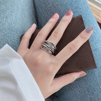 Silberner Ring | Schichten Verstellbar Stilvoll Modern Einzigartig Handgefertigt-Luzern Mode