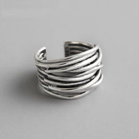 Silberner Ring | Schichten Verstellbar Stilvoll Modern Einzigartig Handgefertigt-Luzern Mode